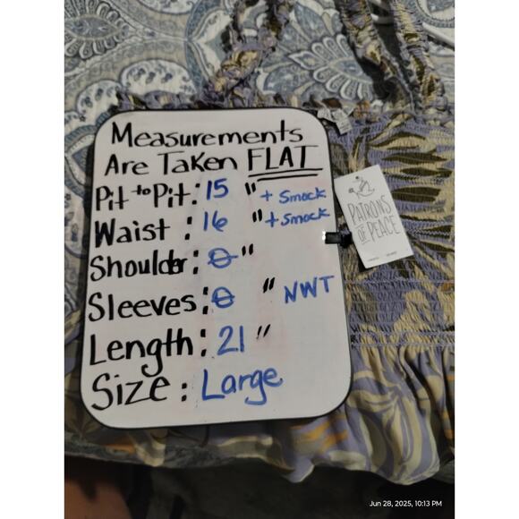 Patrons of Peace Women's Size L Tropical Resort  Smocked Summer Tank Top NWT - Picture 11 of 12